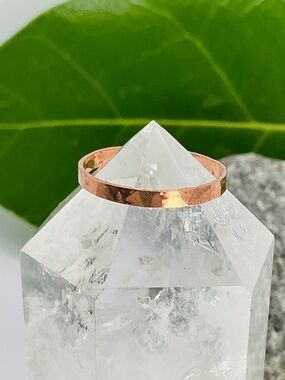 Raw Copper Ring Size 7.5 Band Jewelry Minimal Hammered Solid Handcrafted Made US